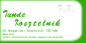 tunde kosztelnik business card